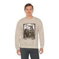 Strength Tarot Card Sweatshirt - Heavy Blend Crewneck Fleece - Unisex White