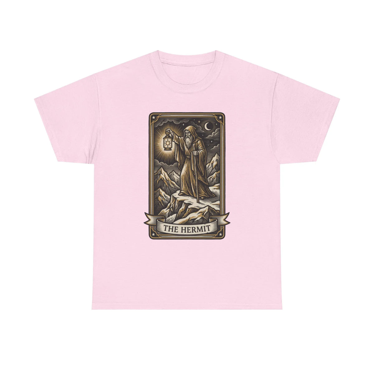 The Hermit Tarot T-Shirt - Medium Weight Cotton Classic Tee - Unisex White