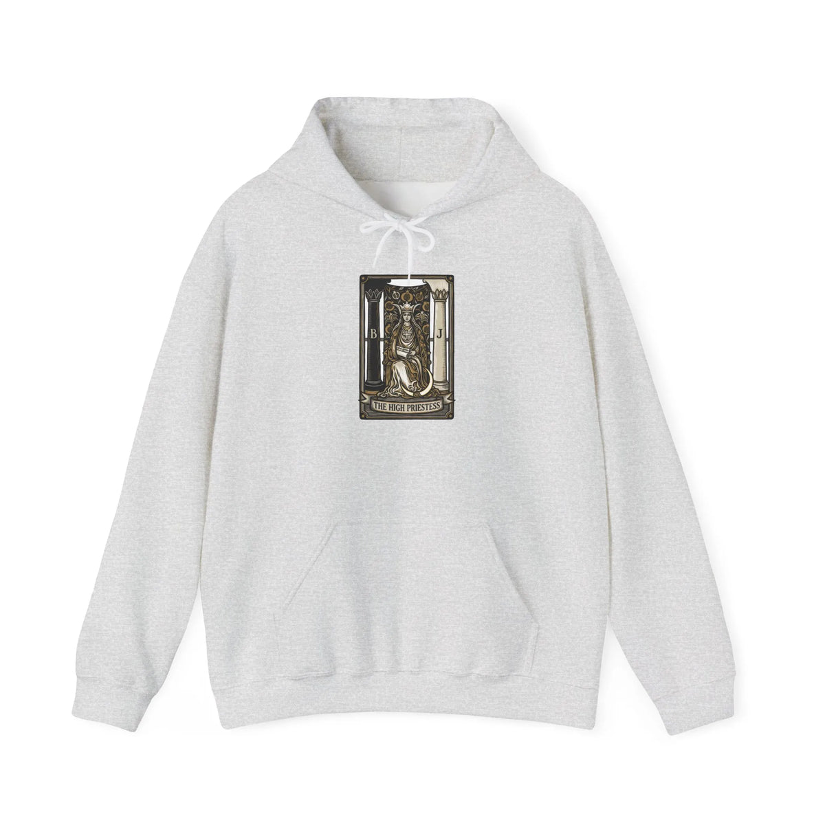 High Priestess Tarot Card Hoodie - Heavy Blend Fleece Pullover - Unisex White