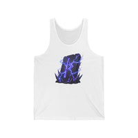 Thurisaz Rune Lightning Graphic Tank Top - Lightweight Ringspun Cotton Retail Fit - Unisex White
