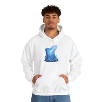 Tiwaz Tyr Sword Graphic Hoodie - Classic Fit Pouch Pocket Fleece - Unisex White
