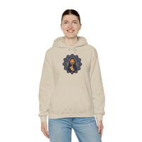 Alchemist Dog Sacred Geometry Hoodie - Midweight Cotton-Poly Pullover - Unisex White