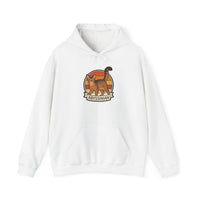 Abyssinian Cat Retro Sunset Hoodie - Heavy Blend Fleece Pullover - Unisex White