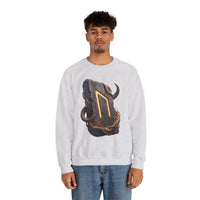 Uruz Rune Vitality Sweatshirt - Heavy Blend Crewneck Fleece - Unisex White