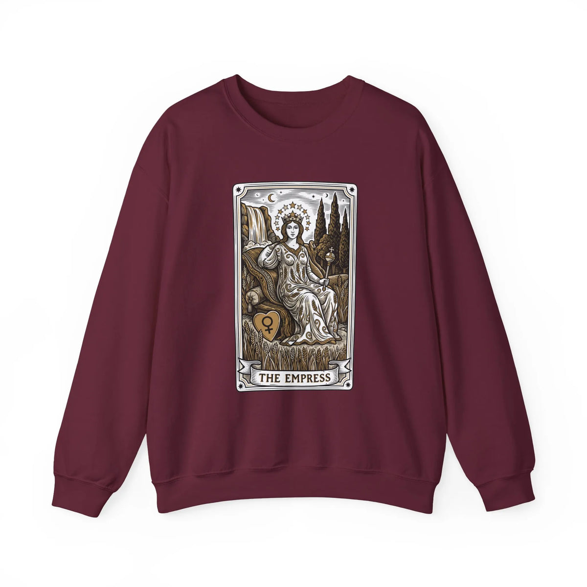 Major Arcana Empress Tarot Card Sweatshirt - Soft Heavy Blend Crewneck - Unisex White