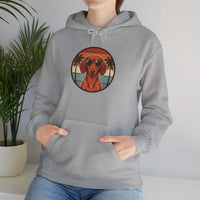 Dachshund 70s Sunset Aviators Hoodie - Medium-Heavy Cotton Blend Pullover - Unisex White