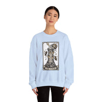 The Tower Tarot Card Sweatshirt - Heavy Blend Fleece Crewneck - Unisex White