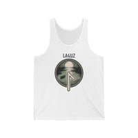 Laguz Rune Water Moon Tank Top - Soft Ring-Spun Cotton Jersey - Unisex White