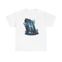 Hagalaz Rune Stone Graphic T-Shirt - Heavyweight Cotton Classic Fit - Unisex White