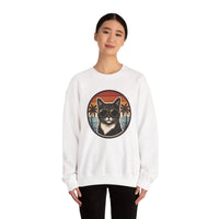 Tuxedo Cats 70s Sunset Sweatshirt - Heavy Blend Fleece Crewneck - Unisex White