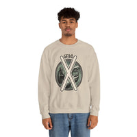 Gebo Rune Gift Cycle Graphic Sweatshirt - Heavyweight Cotton Blend Crewneck - Unisex White
