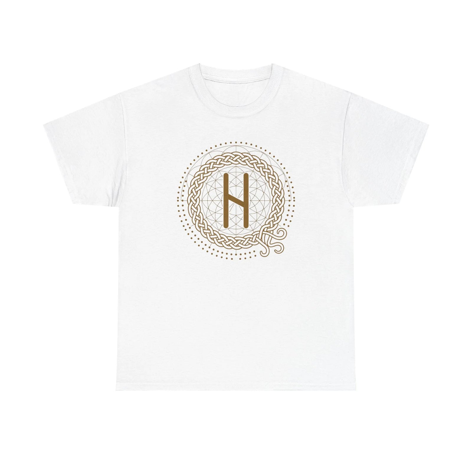 Hagalaz Rune Crushing Change T-Shirt - Heavy Cotton Relaxed Fit Tee - Unisex White