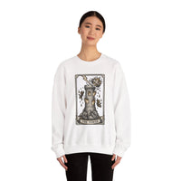 The Tower Tarot Card Sweatshirt - Heavy Blend Fleece Crewneck - Unisex White