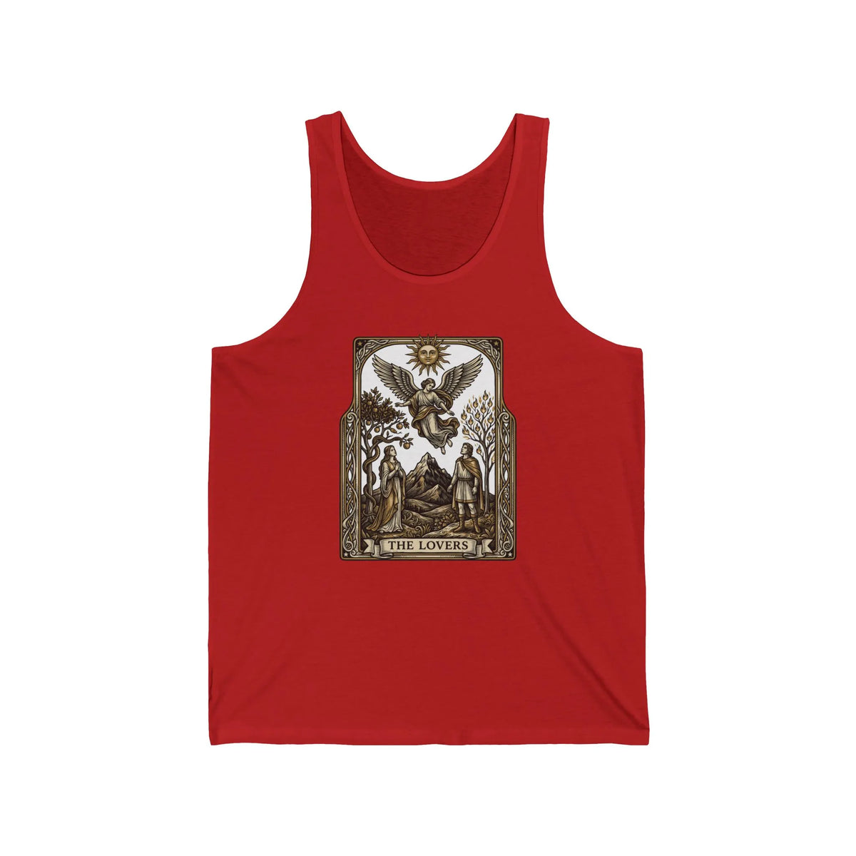 The Lovers Tarot Card Tank Top - Lightweight Ring-Spun Jersey - Unisex White