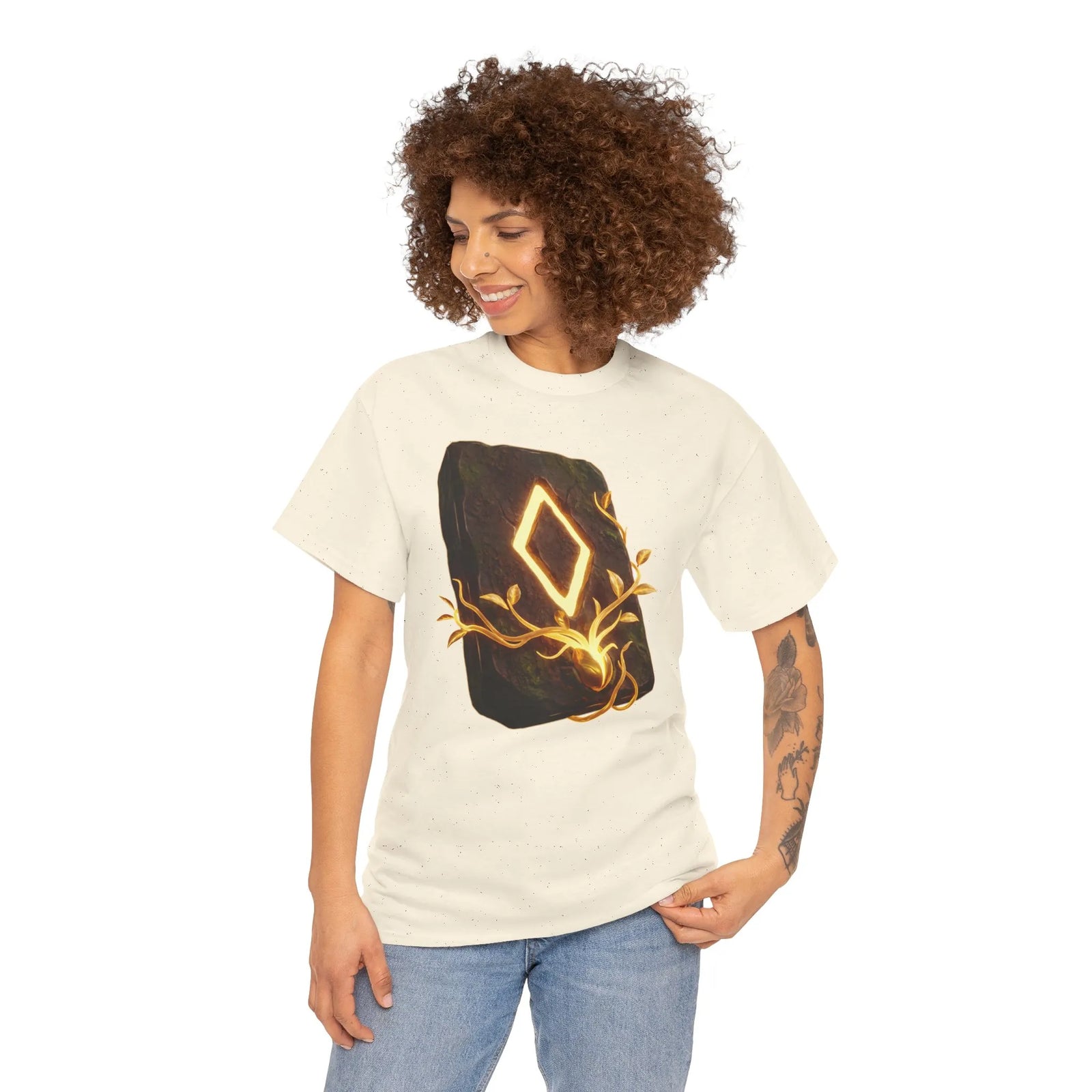 Ingwaz Rune Sacred Seed T-Shirt - Heavy Cotton Classic Fit Tee - Unisex White