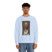 The Sun Tarot Card Sweatshirt - Heavy Blend Fleece Crewneck - Unisex White