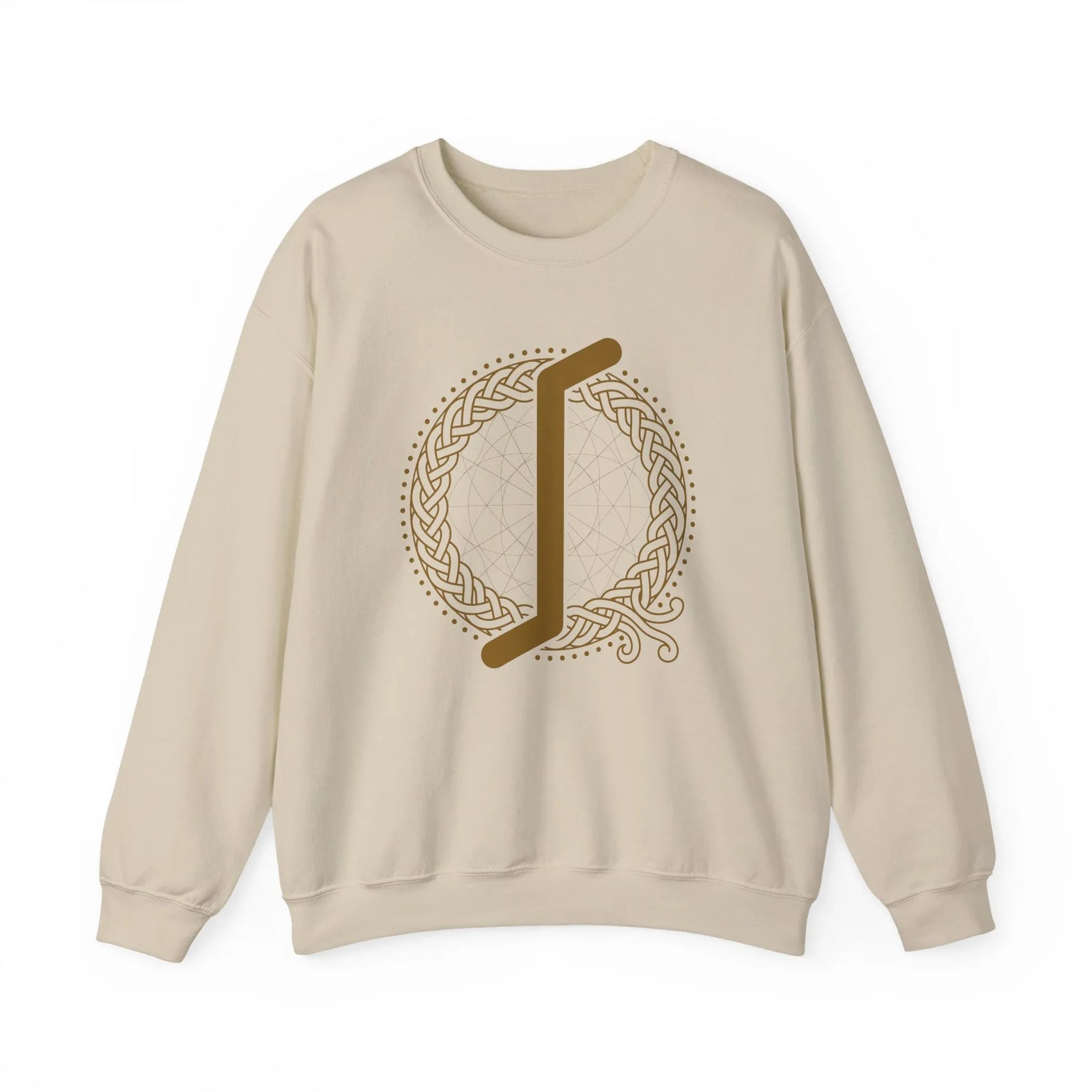 Eihwaz Yew Rune Symbol Sweatshirt - Heavy Blend Fleece Crewneck - Unisex Ash