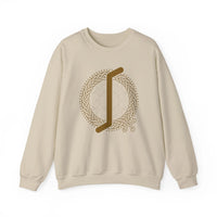 Eihwaz Yew Rune Symbol Sweatshirt - Heavy Blend Fleece Crewneck - Unisex Ash