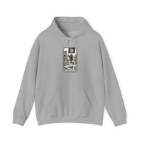 Death Tarot Card Graphic Hoodie - Medium-Heavy Cotton-Poly Blend Pullover - Unisex White