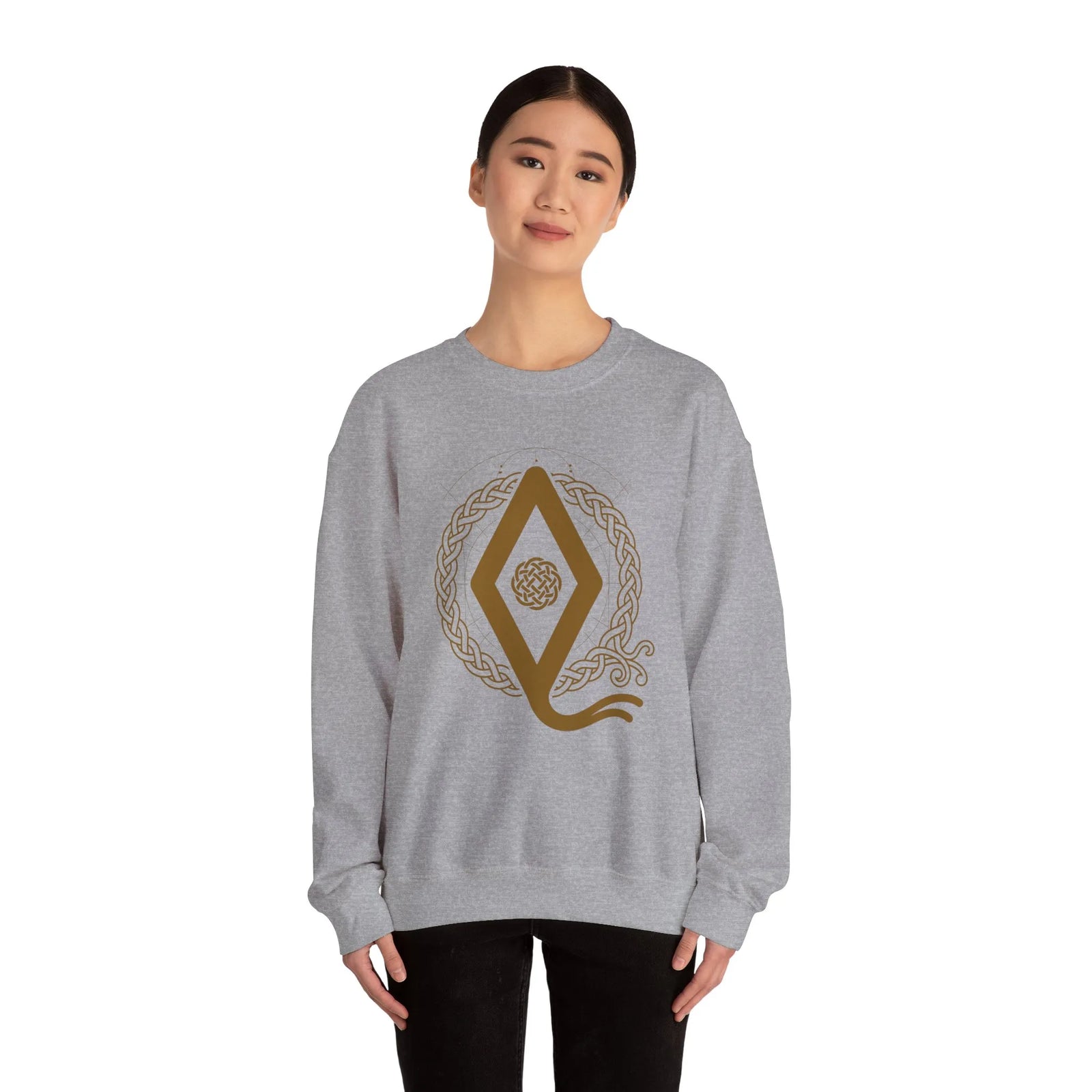 Ingwaz Rune Seed Potential Sweatshirt - Classic Fit Cotton-Poly Crewneck - Unisex White