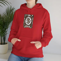 The World Tarot Card Graphic Hoodie - Heavyweight Cotton Blend Pullover - Unisex White
