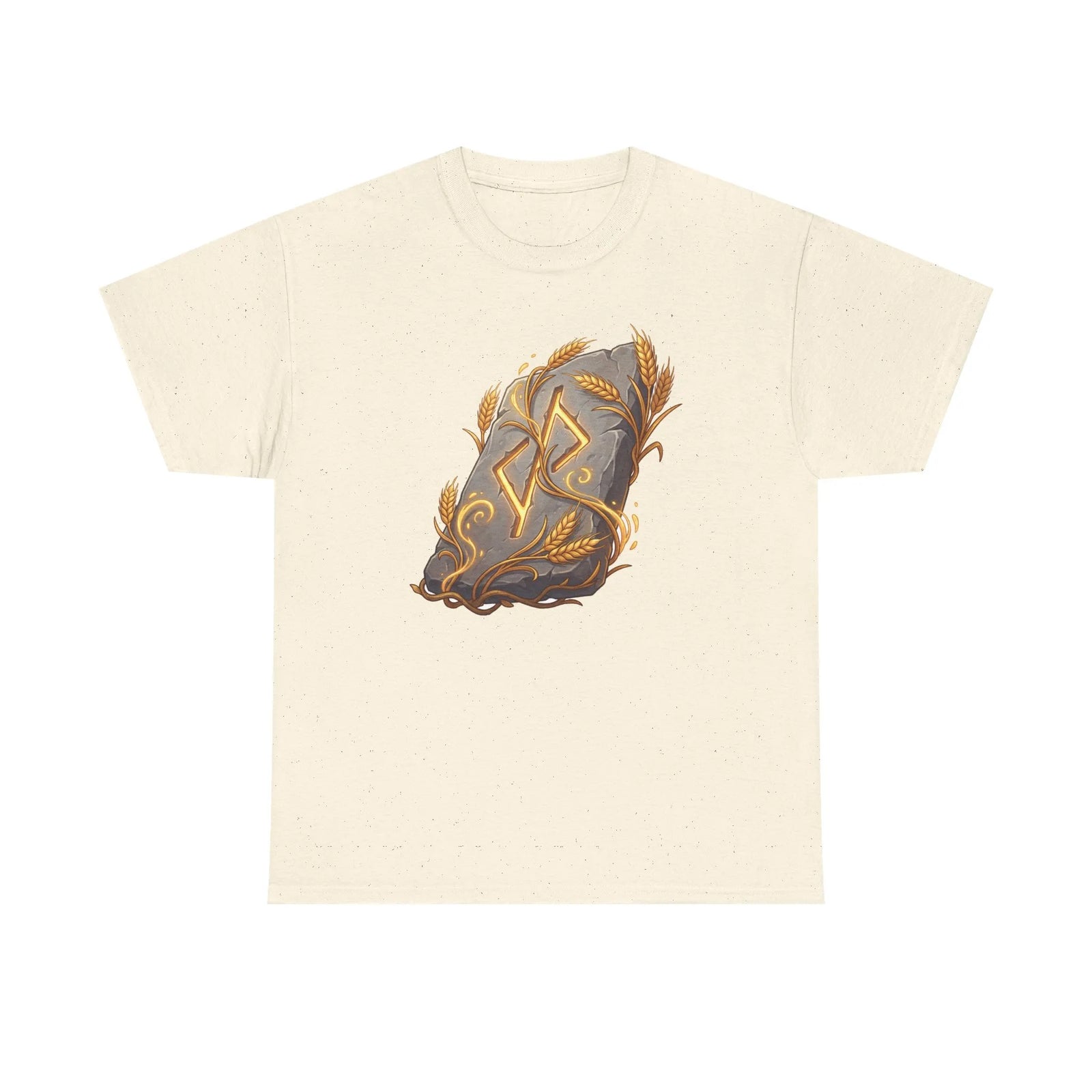 Jera Rune Harvest Stone T-Shirt - Heavy Cotton Classic Fit Tee - Unisex White