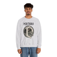 Perthro Rune Lot Cup Graphic Sweatshirt - Heavy Blend Fleece Crewneck - Unisex White