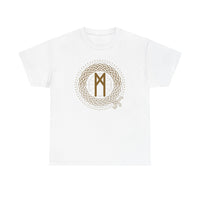 Mannaz Rune Humanity Graphic T-Shirt - Heavy Cotton Classic Fit Tee - Unisex White