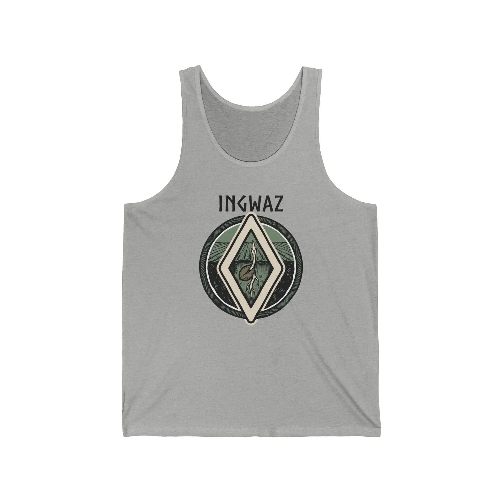Ingwaz Rune Seed Potential Tank Top - Soft Lightweight Cotton Jersey - Unisex White