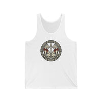 Odin's Wolves Geri & Freki Woodcut Tank Top - Soft Ring-Spun Cotton Jersey - Unisex White