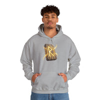 Raido Rune Journey Wheel Hoodie - Soft Cotton Blend Pullover Hooded - Unisex White