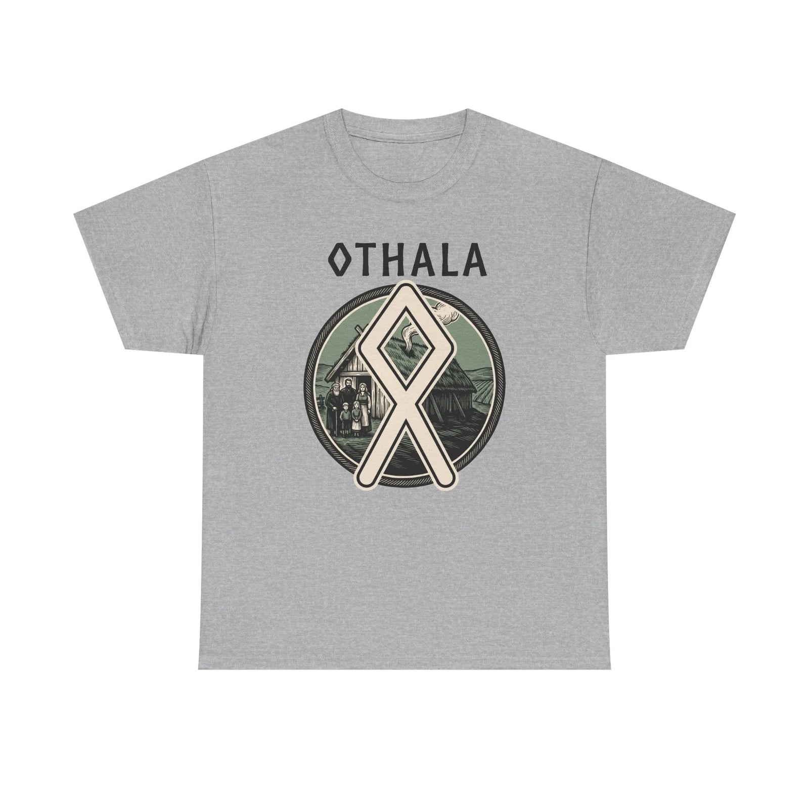Othala Rune Family Homestead T-Shirt - Heavy Cotton Classic Fit Tee - Unisex White