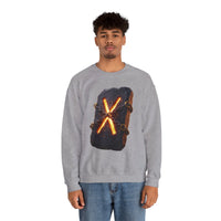 Gebo Rune Stone Graphic Sweatshirt - Medium Heavy Fleece Crewneck - Unisex White