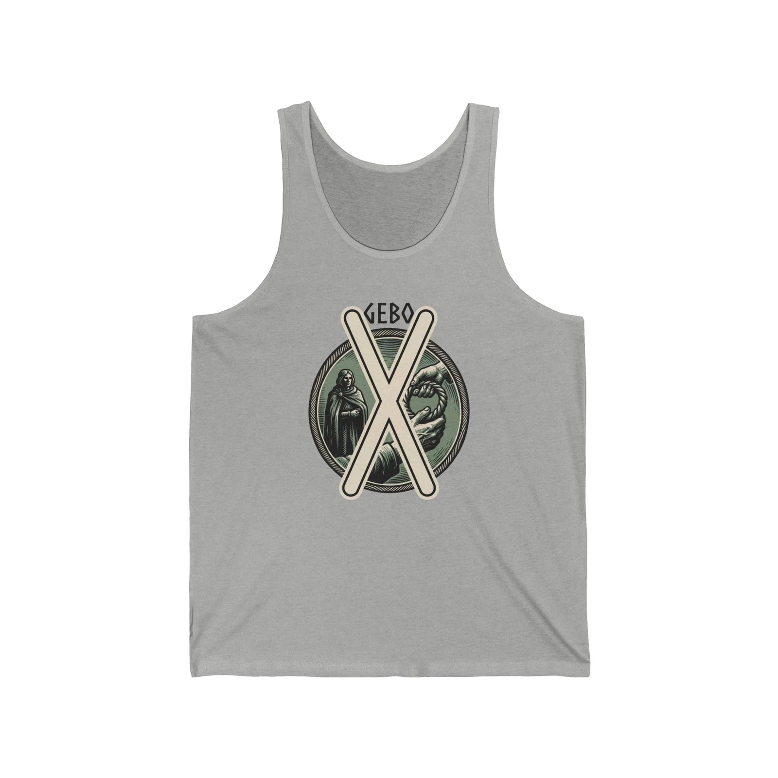 Gebo Rune Gift Exchange Tank Top - Soft Ringspun Cotton Jersey - Unisex White
