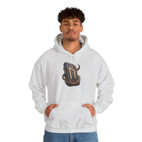 Uruz Runic Symbol Hoodie - Heavy Blend Fleece Pullover - Unisex Off White