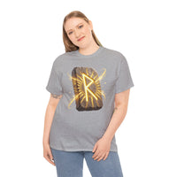 Raido Rune Journey T-Shirt - Heavyweight Cotton Classic Tee - Unisex White