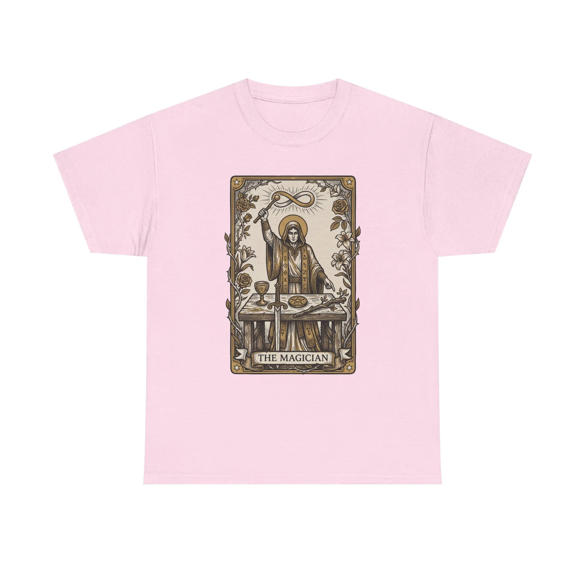 The Magician Tarot Card T-Shirt - Heavyweight 100% Cotton Classic Tee - Unisex White