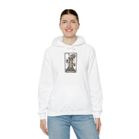 The Tower Tarot Card Hoodie - Heavy Blend Fleece Pullover - Unisex White