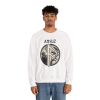 Ansuz Rune Divine Speech Sweatshirt - Heavy Blend Fleece Crewneck - Unisex Off White
