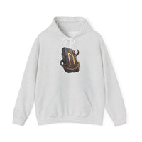 Uruz Runic Symbol Hoodie - Heavy Blend Fleece Pullover - Unisex Off White