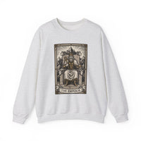 The Emperor Tarot Card Sweatshirt - Soft Durable Fleece Crewneck - Unisex White