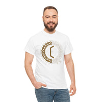 Perthro Rune Lot Cup T-Shirt - Heavy Cotton Classic Fit Tee - Unisex White