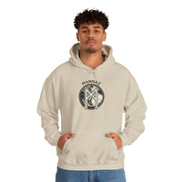 Mannaz Rune Symbol Graphic Hoodie - Heavy Blend Fleece Pullover - Unisex White