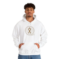 Othala Rune Norse Symbol Hoodie - Heavyweight Fleece Pullover - Unisex White