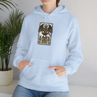 The Devil Tarot Card Graphic Hoodie - Heavy Blend Cotton-Poly Fleece - Unisex White