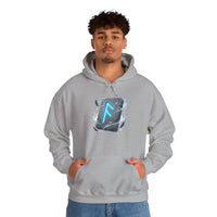 Ansuz Rune Odin's Raven Graphic Hoodie - Medium Heavy Fabric Classic Fit - Unisex White