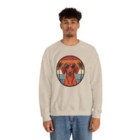 Dachshund Sunset Aviators Sweatshirt - Heavy Blend Fleece Crewneck - Unisex White