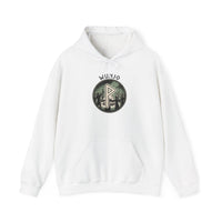 Wunjo Rune Norse Joy Circle Hoodie - Heavy Blend Fleece Pullover - Unisex White