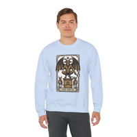 Devil Tarot Card Graphic Sweatshirt - Heavy Blend Fleece Crewneck - Unisex White