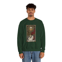 The Sun Tarot Card Sweatshirt - Heavy Blend Fleece Crewneck - Unisex White